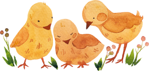 Watercolor Baby & Parent Animals Chicks